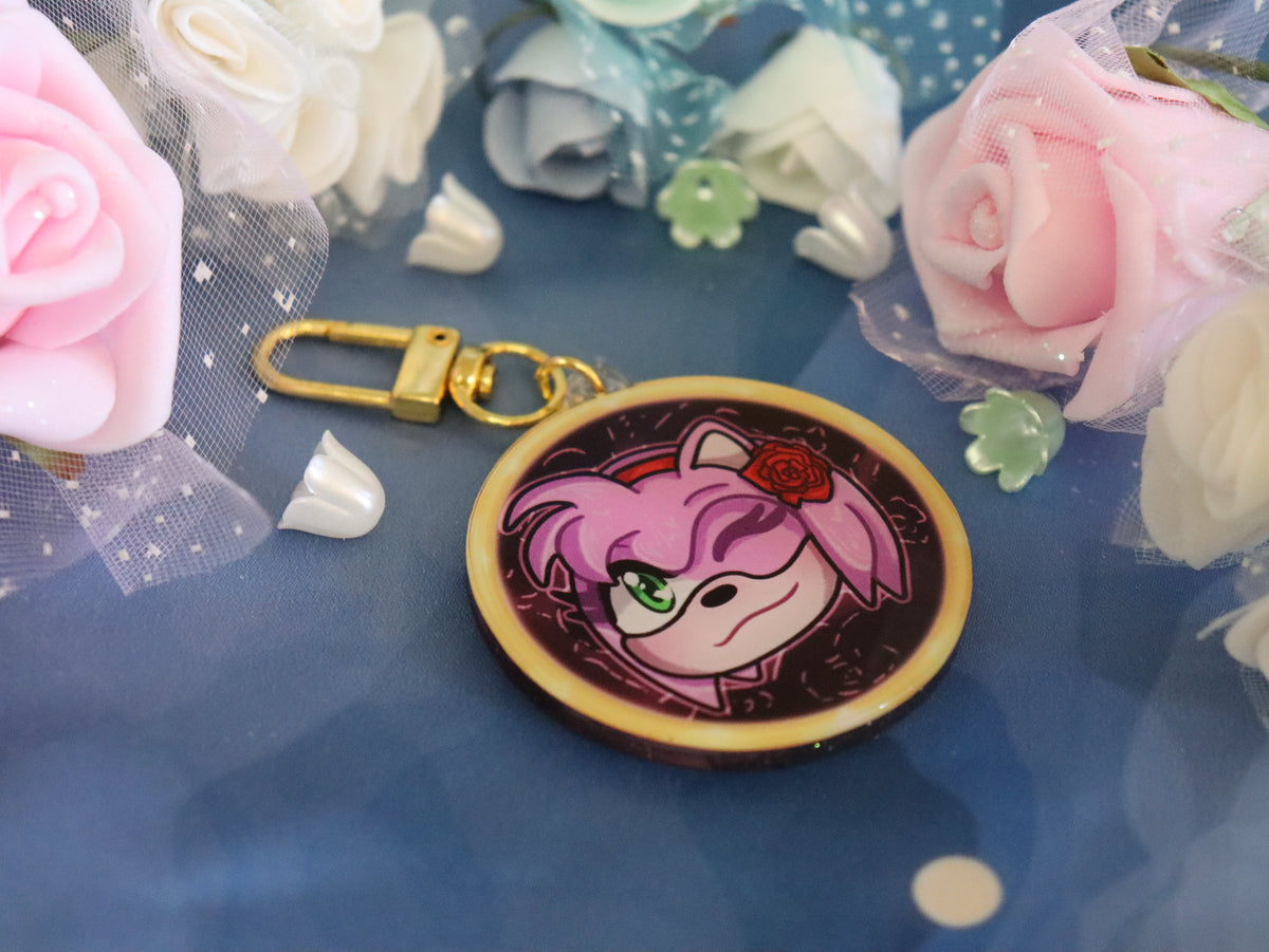 Sonic Glitter Acrylic Charm