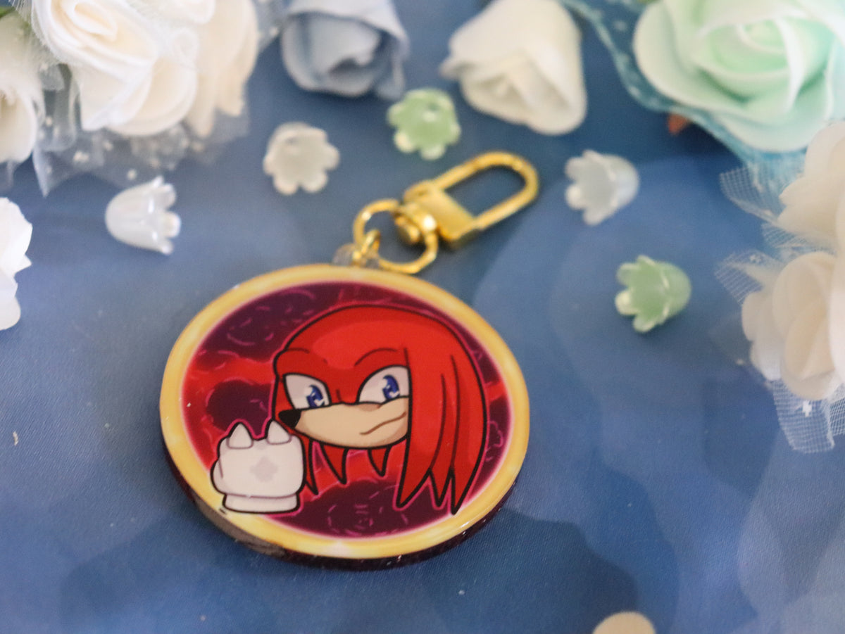 Sonic Glitter Acrylic Charm