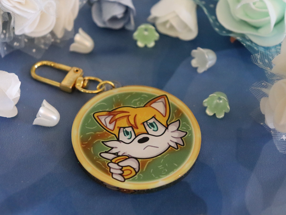 Sonic Glitter Acrylic Charm